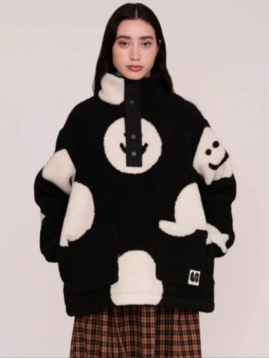 Lazy Oaf Jackets & Blazers - NWT! Lazy Oaf Happy Sad Polka Fleece. Size S. MAKE OFFER!!